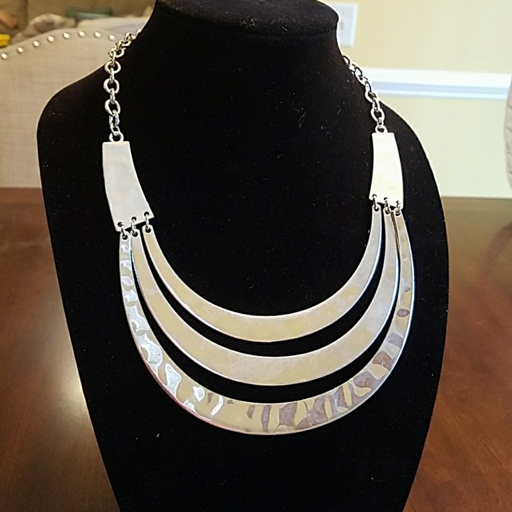 Silver statement necklace